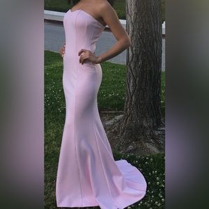 Light pink XS strapless long dress